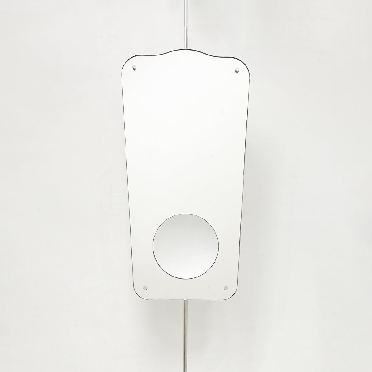 Mid-century Inspired Countertop to Ceiling Mirror with Integrated Magnification - Vintage N.4