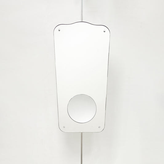Mid-century Inspired Countertop to Ceiling Mirror with Integrated Magnification - Vintage N.4