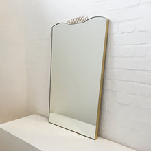 Mid Century Art Deco Mirror with Handcrafted Brass Decorative Detail and Frame - Vintage N.1