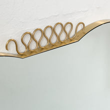 Mid Century Art Deco Mirror with Handcrafted Brass Decorative Detail and Frame - Vintage N.1