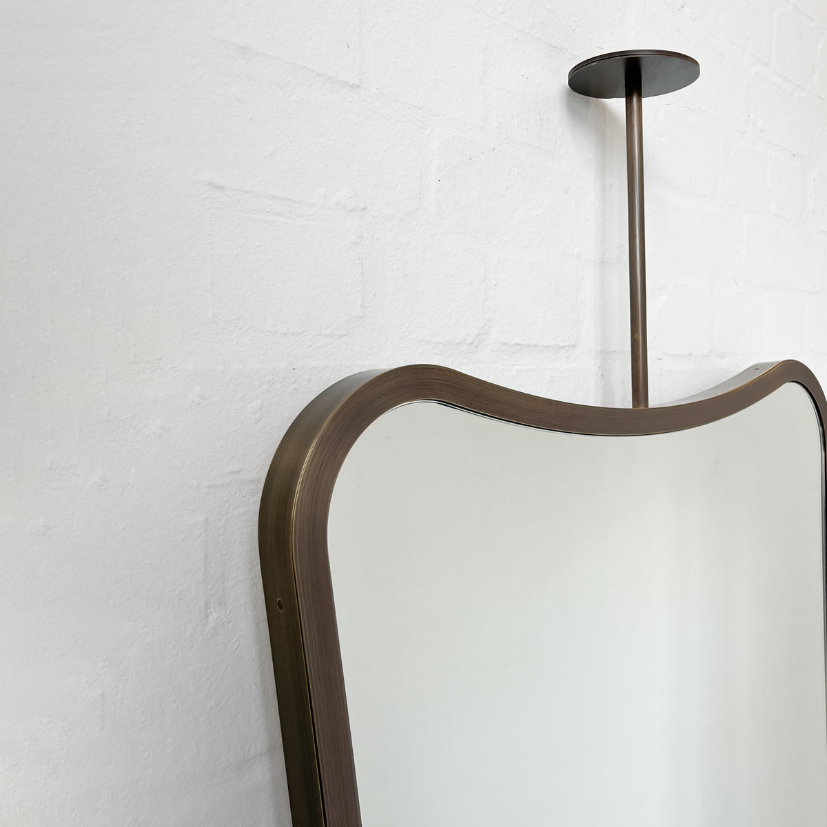 Freeform Ceiling Suspended Mirror with Bronze Patina Full Frame - Vintage N. 2