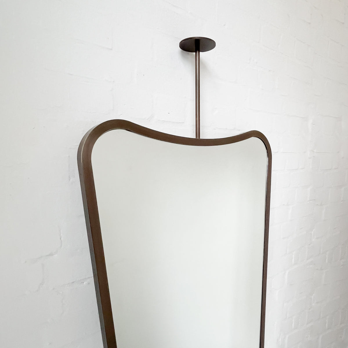 Freeform Ceiling Suspended Mirror with Bronze Patina Full Frame - Vintage N. 2