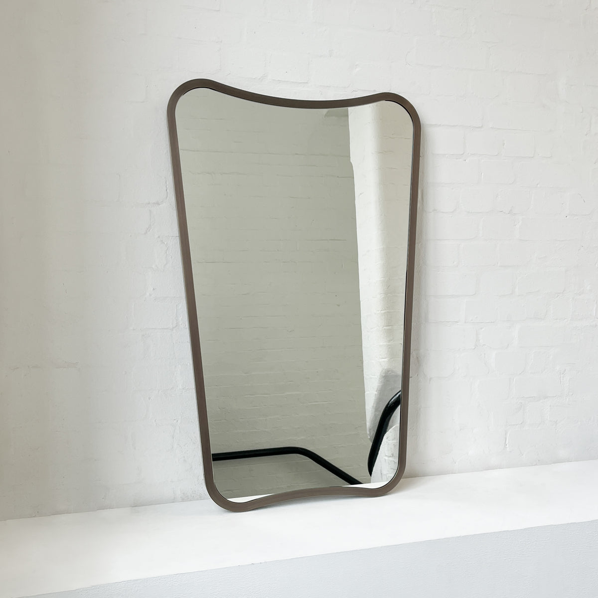 Mid-century style Freeform Mirror with Bronze Patina Full Frame - Vintage N.2