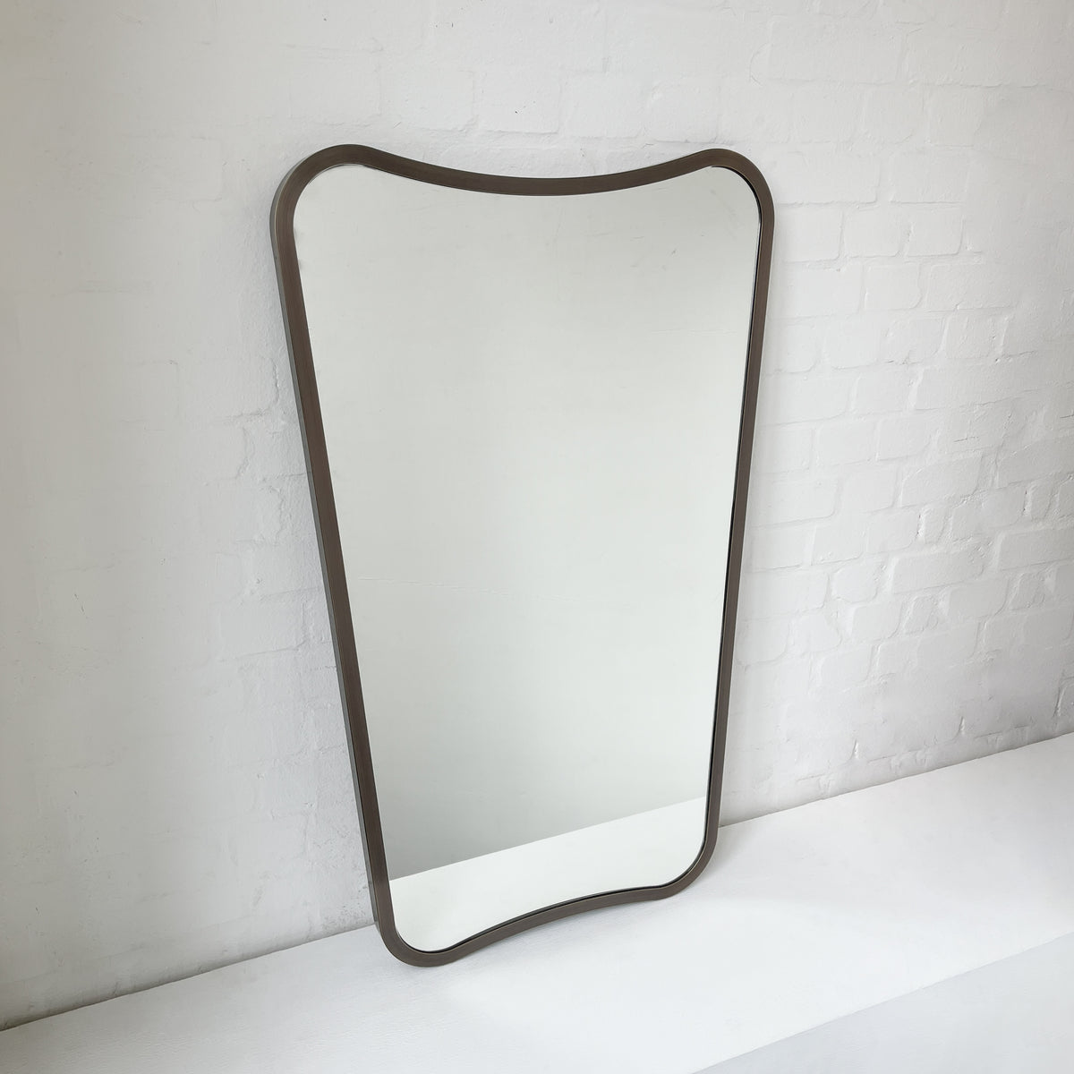 Mid-century style Freeform Mirror with Bronze Patina Full Frame - Vintage N.2