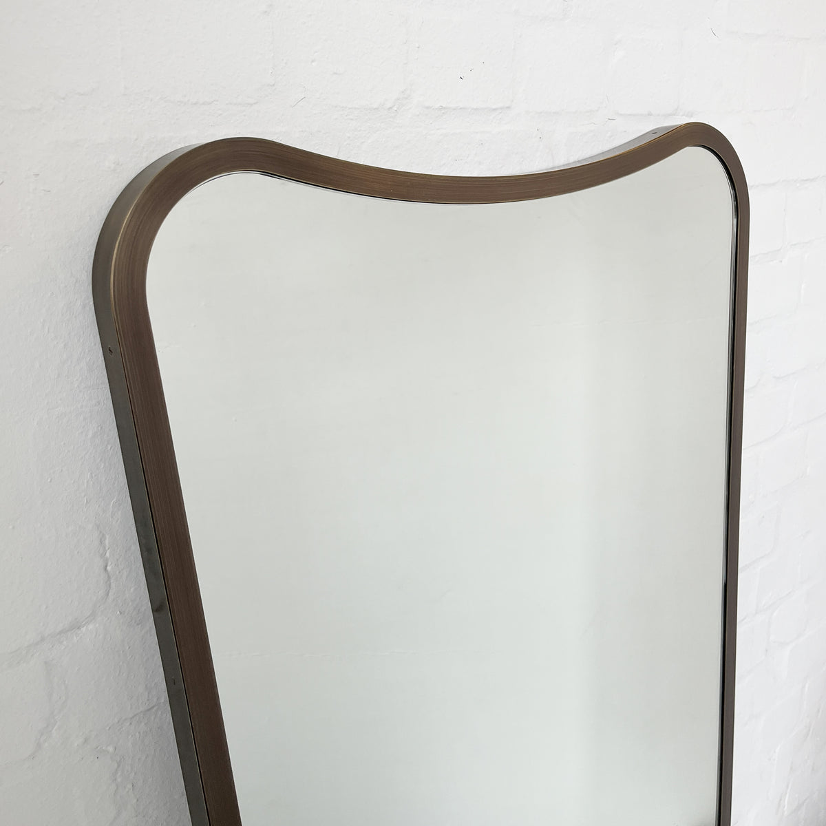 Mid-century style Freeform Mirror with Bronze Patina Full Frame - Vintage N.2