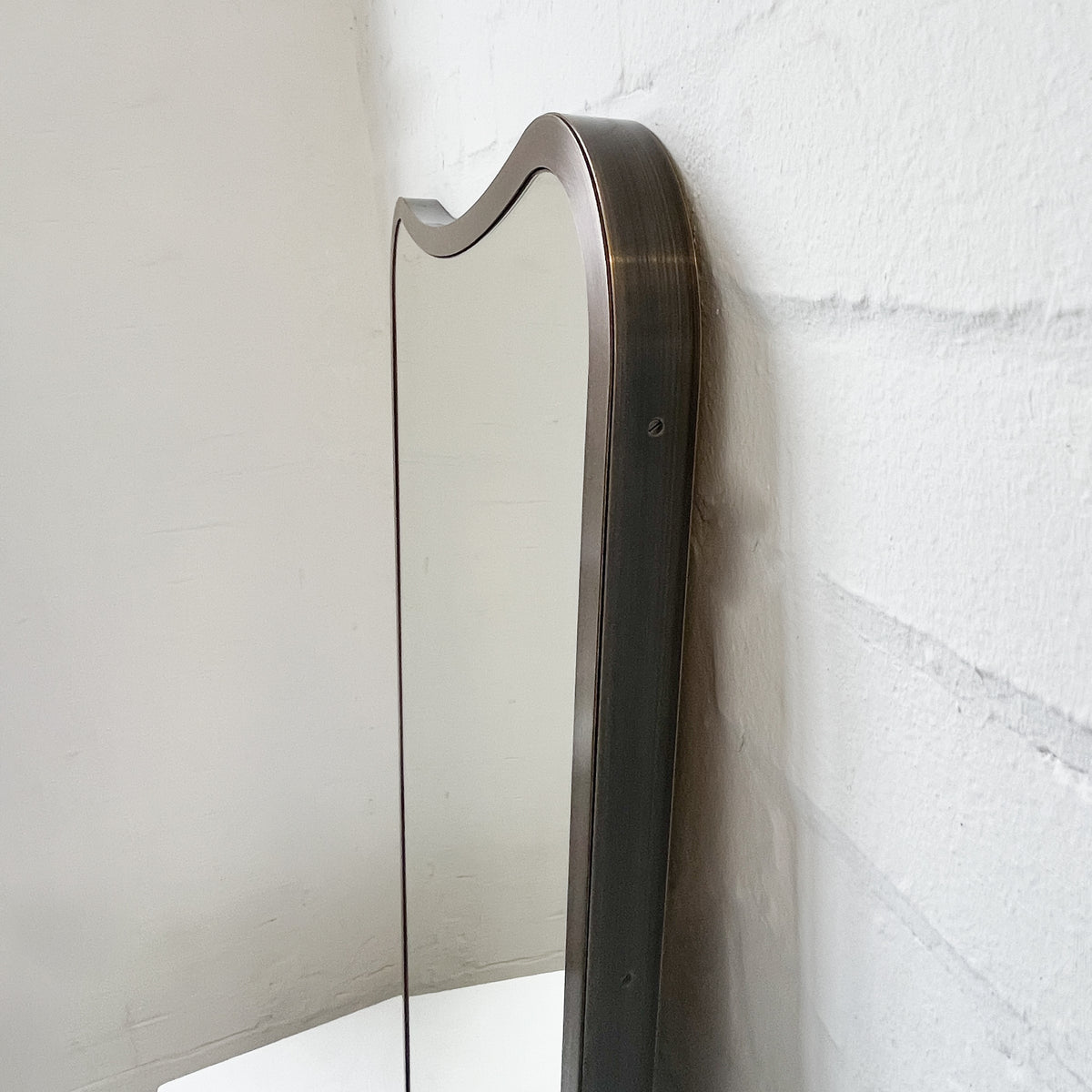 Mid-century style Freeform Mirror with Bronze Patina Full Frame - Vintage N.2