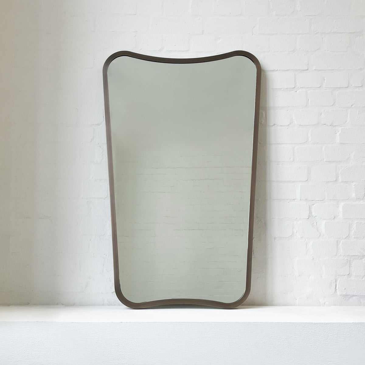 Mid-century style Freeform Mirror with Bronze Patina Full Frame - Vintage N.2