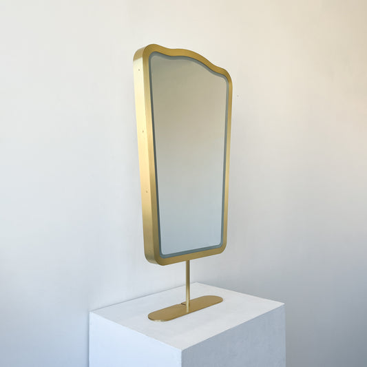 Vintage Inspired Countertop Mirror illuminated with Brass Frame