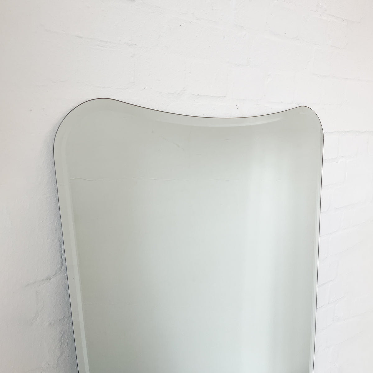Mid-Century-Inspired Frameless Freeform Mirror with a Bevel - Vintage N.2