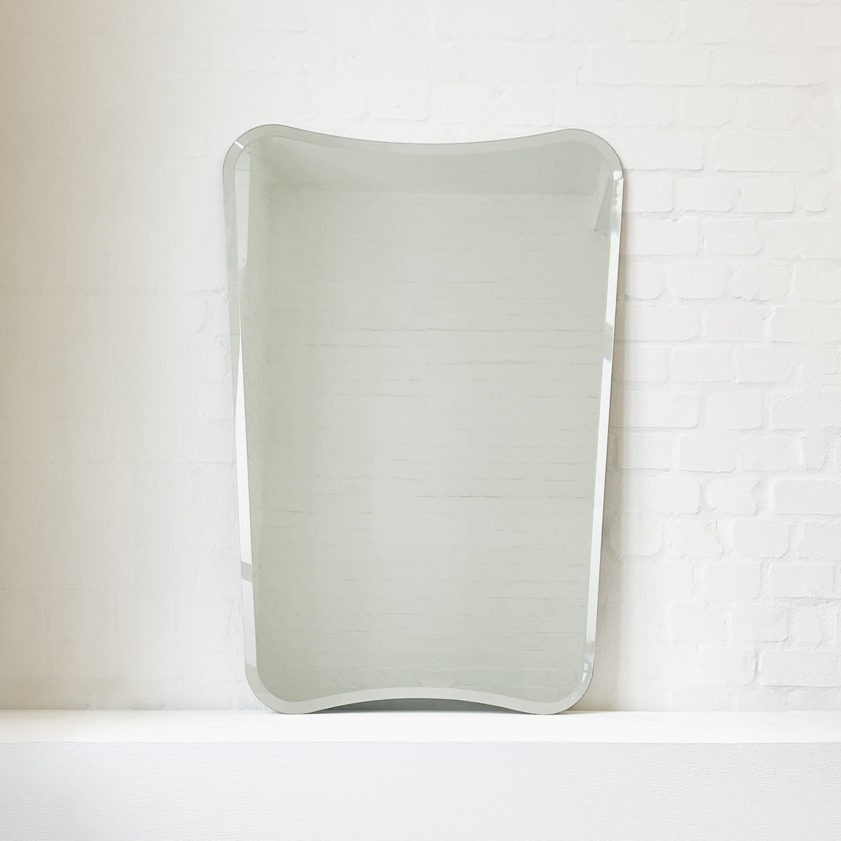 Gio Ponti Inspired Frameless Mirror with a Bevel