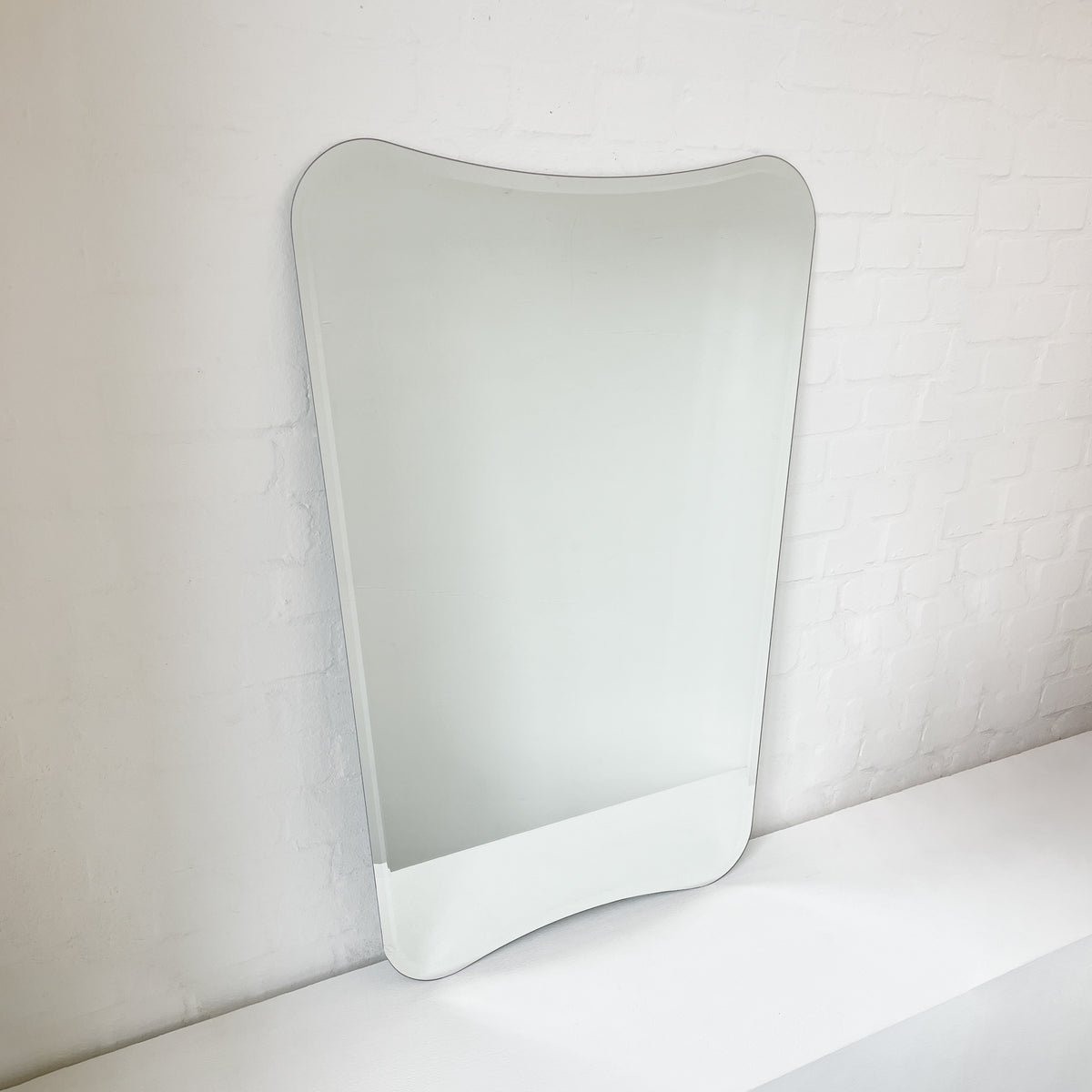 Mid-Century-Inspired Frameless Freeform Mirror with a Bevel - Vintage N.2