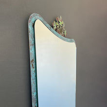 NEW Mid-Century style Mirror with Ornate Verdigris Bronze Patina Crown Frame - Vintage N.2