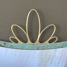 NEW Mid-Century style Mirror with Ornate Verdigris Bronze Patina Crown Frame - Vintage N.2