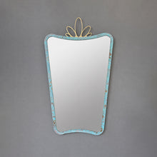 NEW Mid-Century style Mirror with Ornate Verdigris Bronze Patina Crown Frame - Vintage N.2