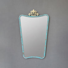 NEW Mid-Century style Mirror with Ornate Verdigris Bronze Patina Crown Frame - Vintage N.2