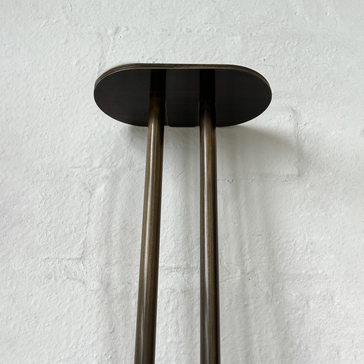 Ceiling Suspended Illuminated Mirror with Bronze Patina Frame and Twin Arms - Vintage N.4