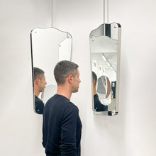 Mid-century Inspired Ceiling Suspended Mirror with Minimalist Frame