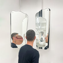 Mid-century Inspired Ceiling Suspended Mirror with Minimalist Frame