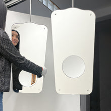 Mid-century Inspired Ceiling Suspended Mirror with Minimalist Frame