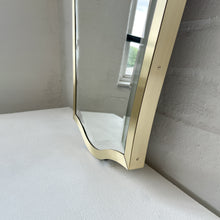 Vintage N.7 Freeform Beveled Mirror with Bronze Patina Brass Frame