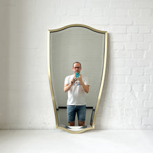 Vintage N.7 Freeform Mirror with a Bevel and a Brass Full Frame