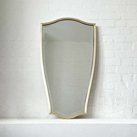 Vintage N.7 Freeform Mirror with a Bevel and a Brass Full Frame