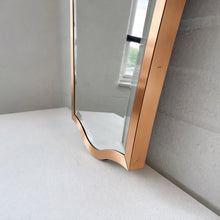 Vintage N.7 Freeform Beveled Mirror with Bronze Patina Brass Frame
