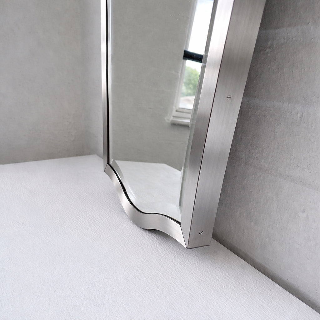 Vintage N.7 Freeform Mirror with a Bevel and a Brass Full Frame