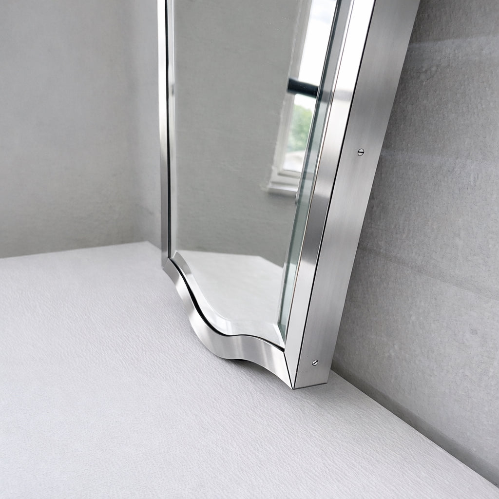Vintage N.7 Freeform Mirror with a Bevel and a Brass Full Frame