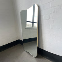 Mid-century Inspired Freeform Mirror with Minimalist Brass Frame - Vintage N.2
