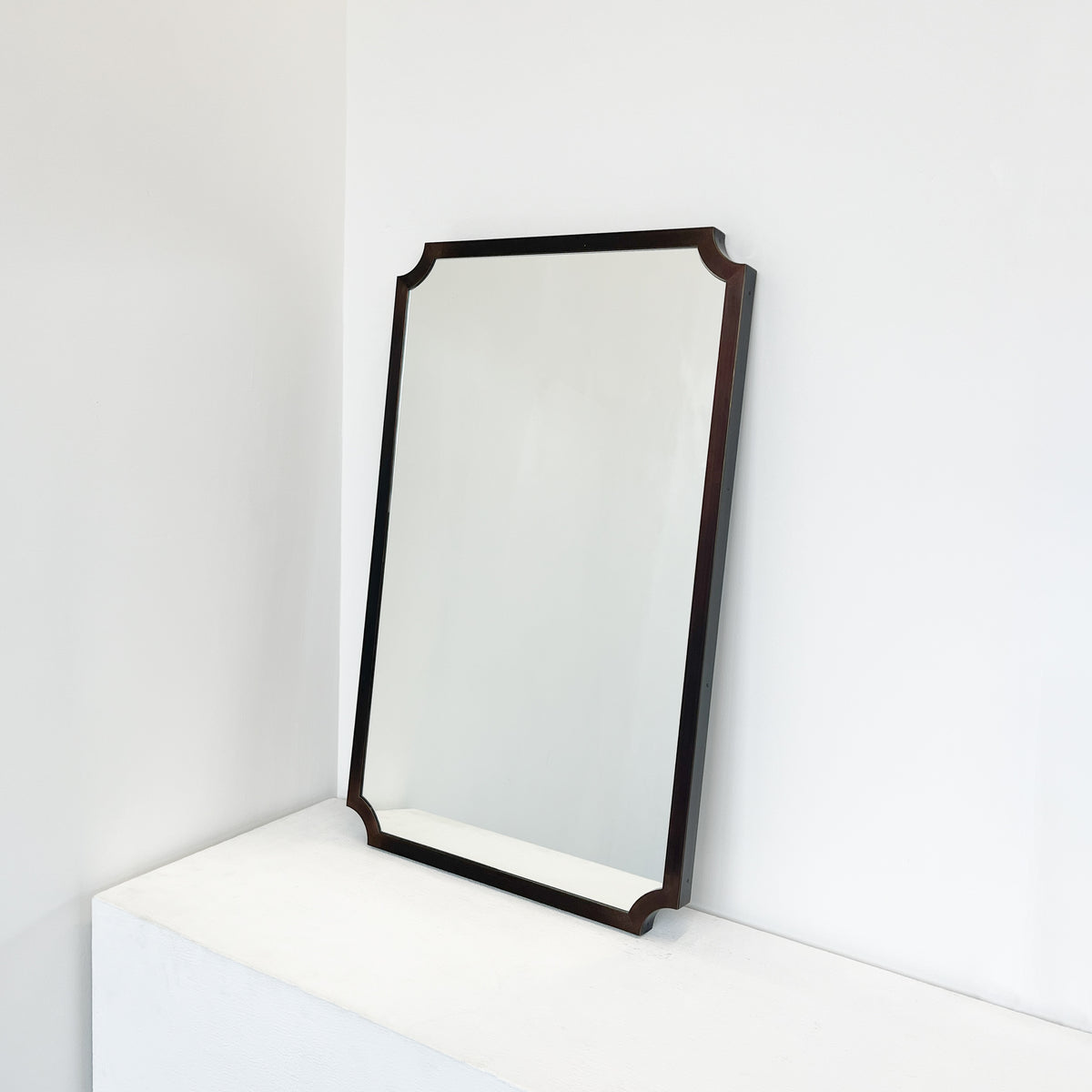 Vintage-Inspired N.8 Wall Mirror with Clipped Corners & Bronze Patina Full Frame