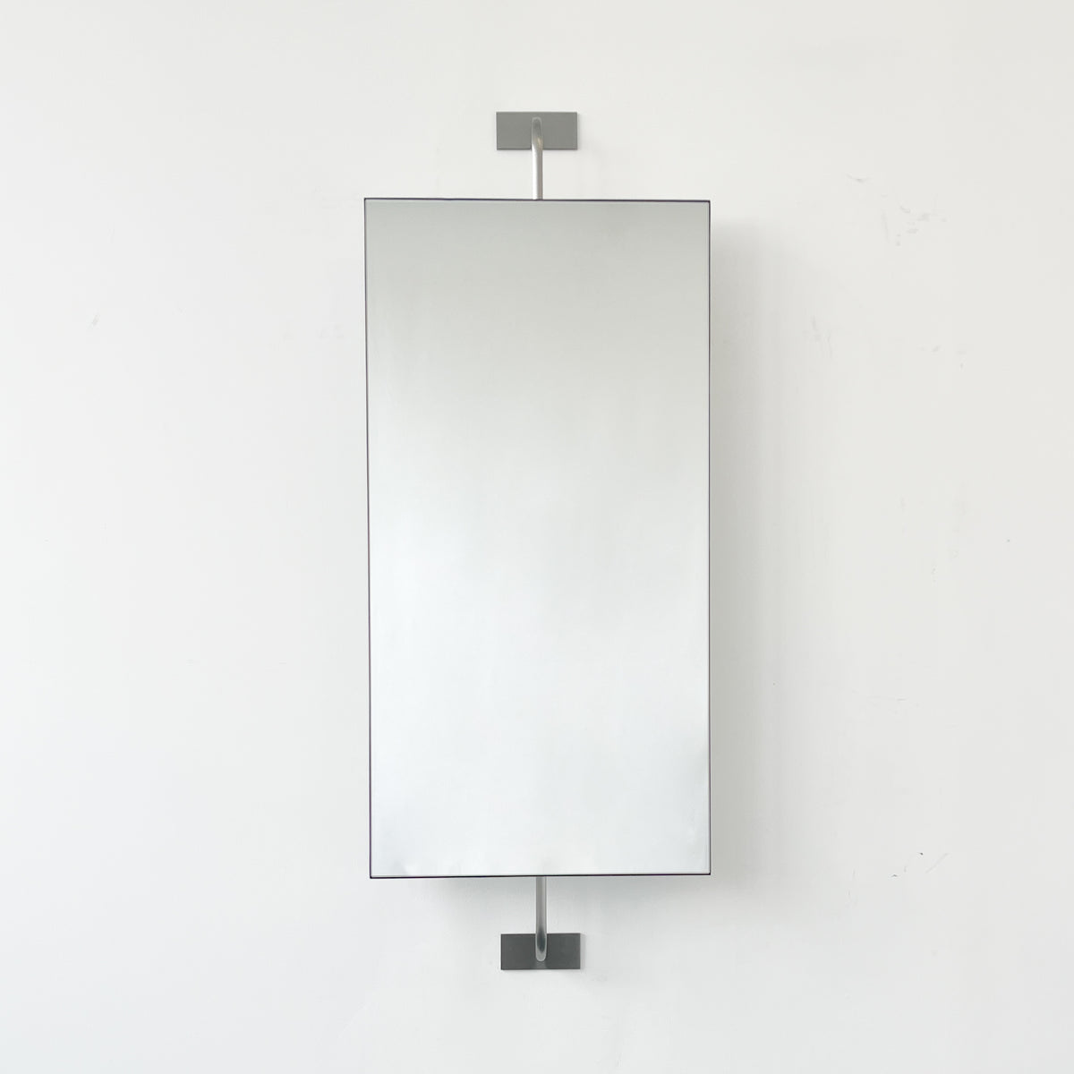 Wall Attached Rotating Rectangular Suspended Mirror with Stainless Steel Frame