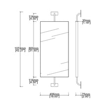 NEW Vorso™ Wall Attached Rotating Rectangular Mirror with Stainless Steel Frame