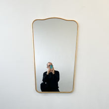 Mid Century style Mirror with Handcrafted Gold Gilded Frame