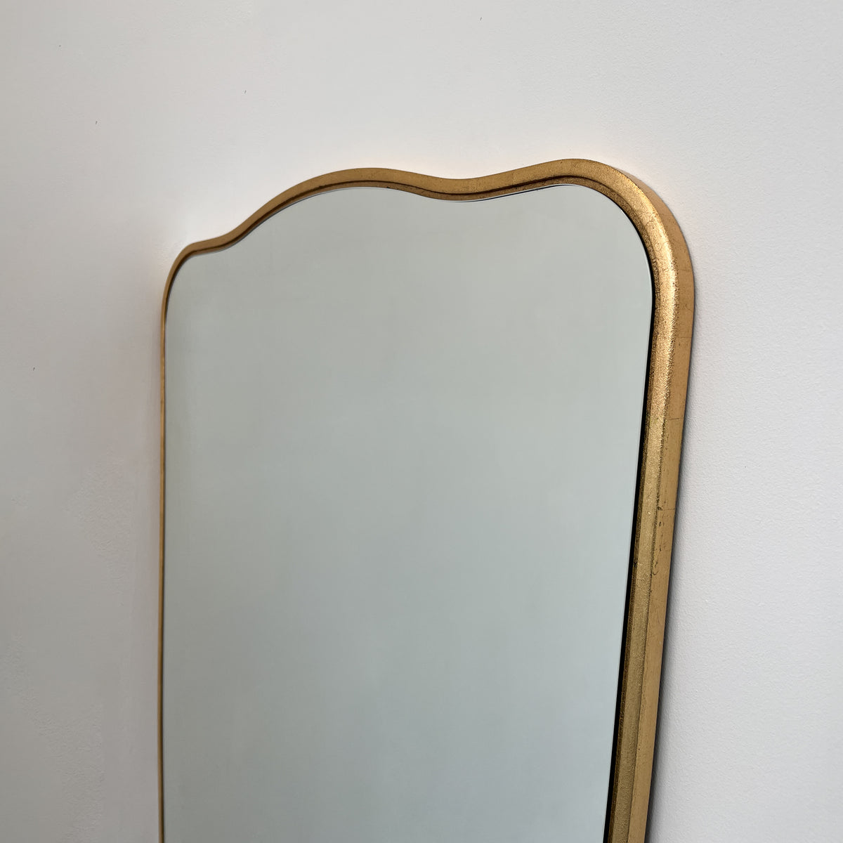 Mid Century style Mirror with Handcrafted Gold Gilded Frame
