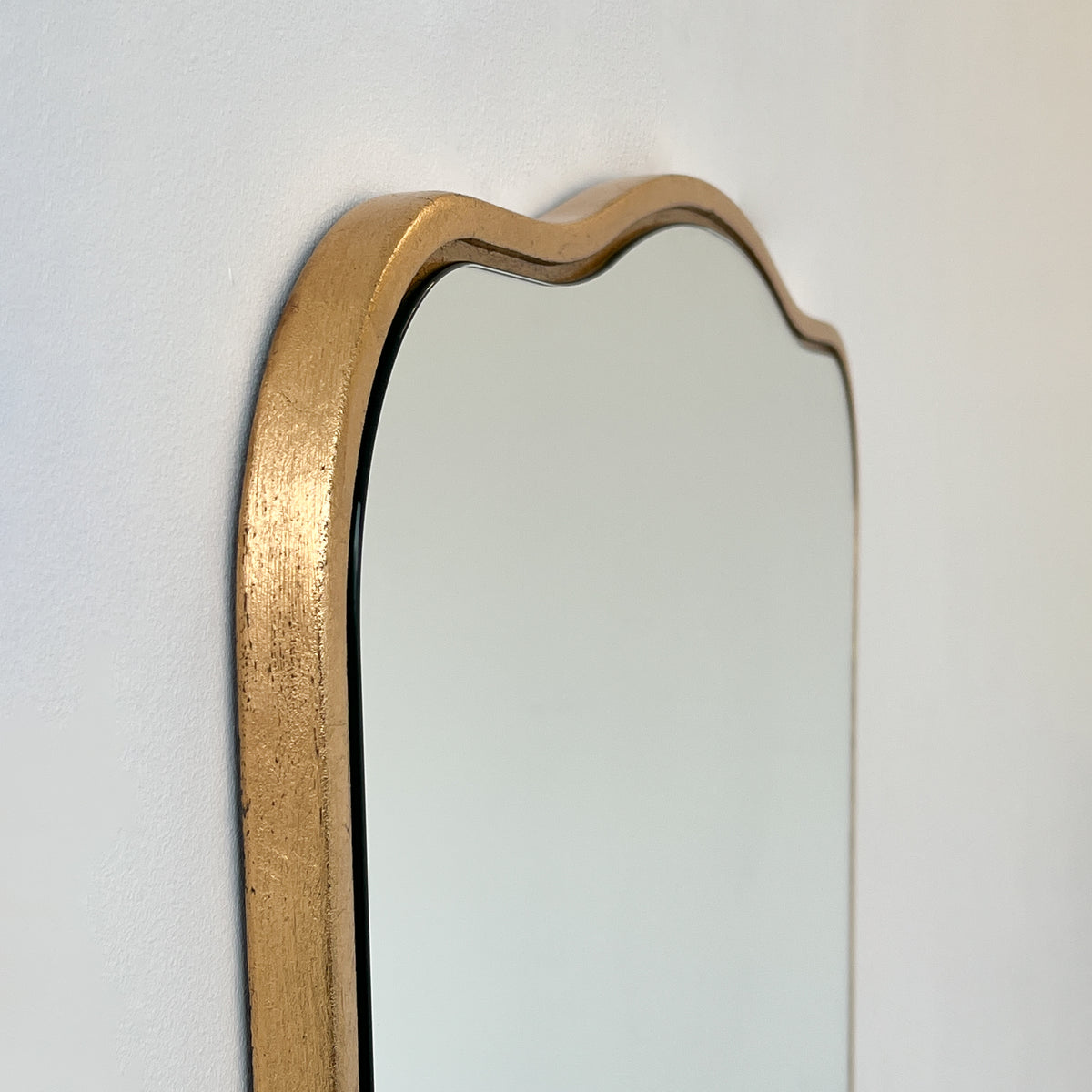 Mid Century style Mirror with Handcrafted Gold Gilded Frame