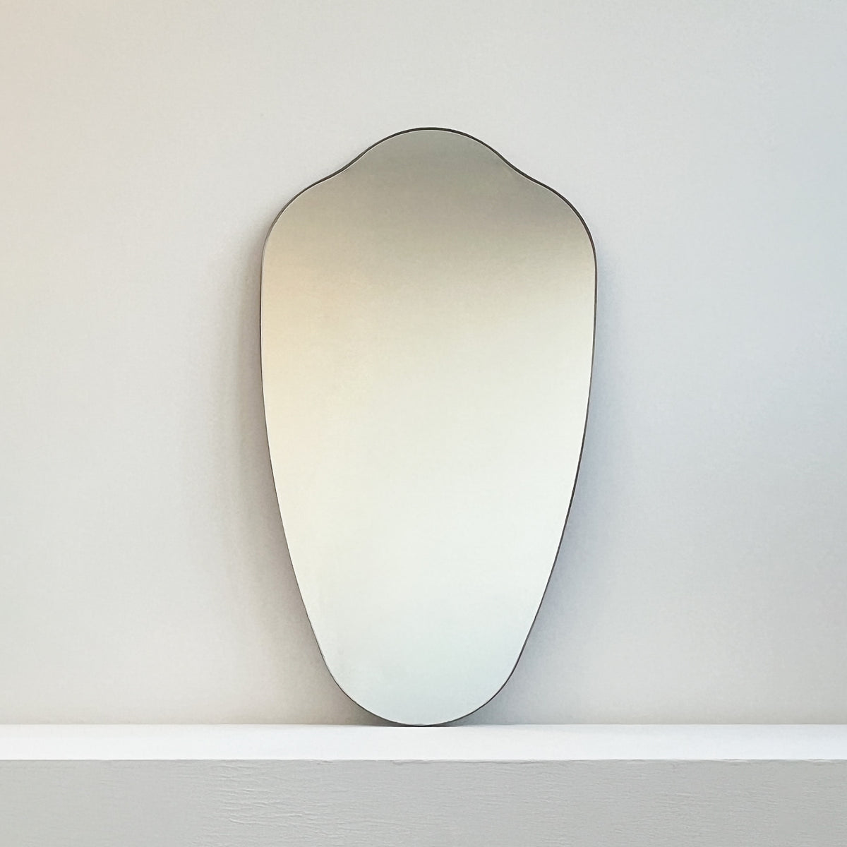 Vintage N.9 Mid-century Inspired Freeform Wall Mirror with Minimalist Frame