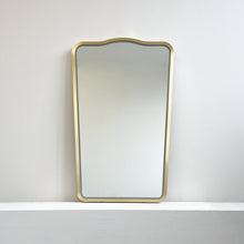 Mid-century inspired Wall Mirror with Front Illumination and Brass Frame