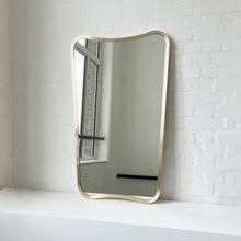 Mid-century style Freeform Wall Mirror with Brass Full Frame - Vintage N.2