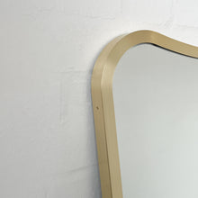 Mid-century style Freeform Wall Mirror with Brass Full Frame - Vintage N.2