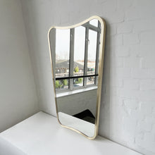Mid-century style Freeform Wall Mirror with Brass Full Frame - Vintage N.2
