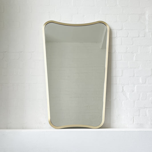 Mid-century style Freeform Wall Mirror with Brass Full Frame - Vintage N.2