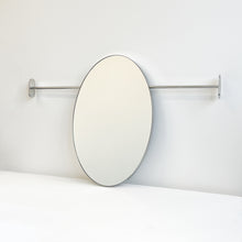 Wall to Wall Handcrafted Oval Mirror with Minimalist Stainless Steel Frame