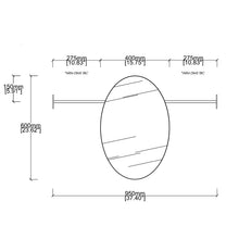 Wall to Wall Handcrafted Oval Mirror with Minimalist Frame
