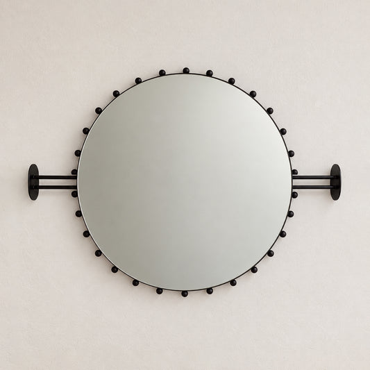 NEW Wall to Wall Bobbin Orbis™ Mirror with Ornate Bronze Patina Brass Frame