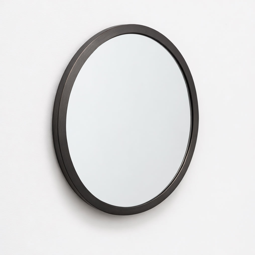 Orbis™ Round Mirror with a Handcrafted Brass Full Frame