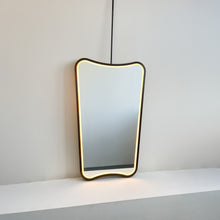 Ceiling Suspended Vintage Mirror with Front Illumination and Bronze Patina Frame