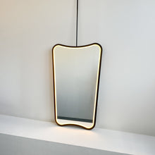 Ceiling Suspended Vintage Mirror with Front Illumination and Bronze Patina Frame