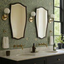 Vintage N.7 Freeform Beveled Mirror with Bronze Patina Brass Frame