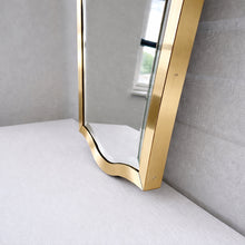 Vintage N.7 Freeform Beveled Mirror with Bronze Patina Brass Frame
